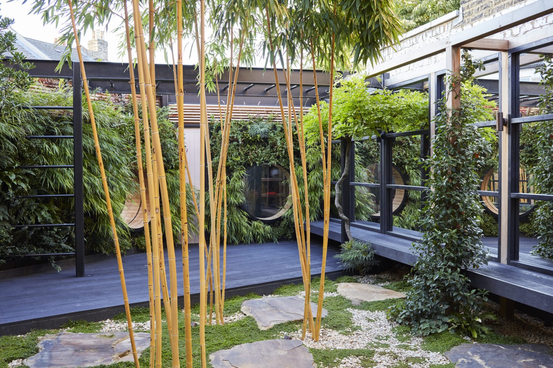 Windows looking into garden