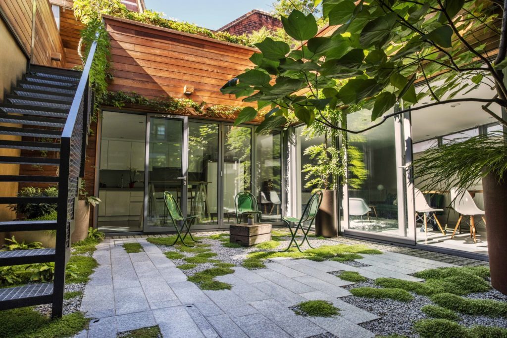 Stairs in garden, outside garden