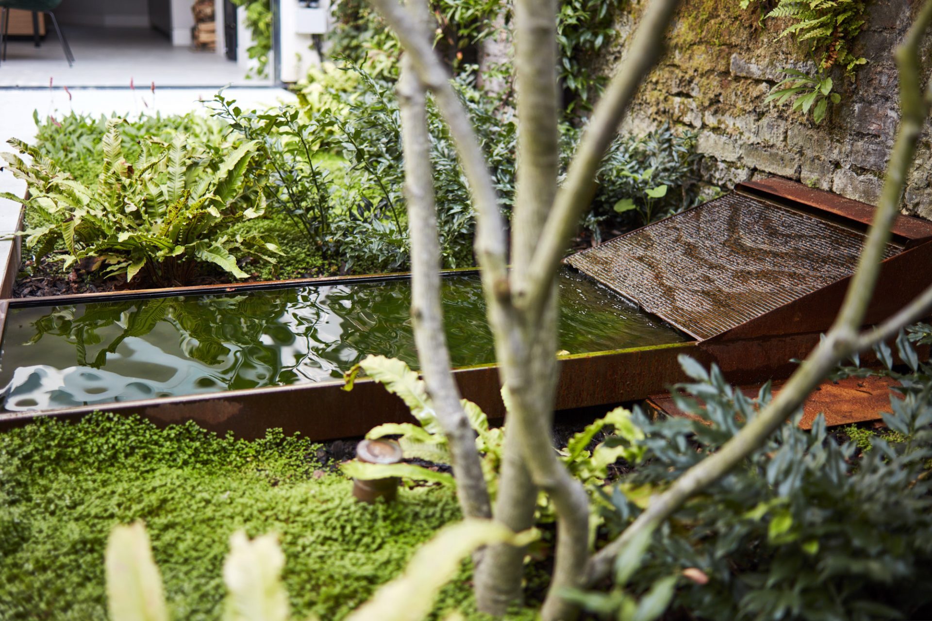 Water feature in garden