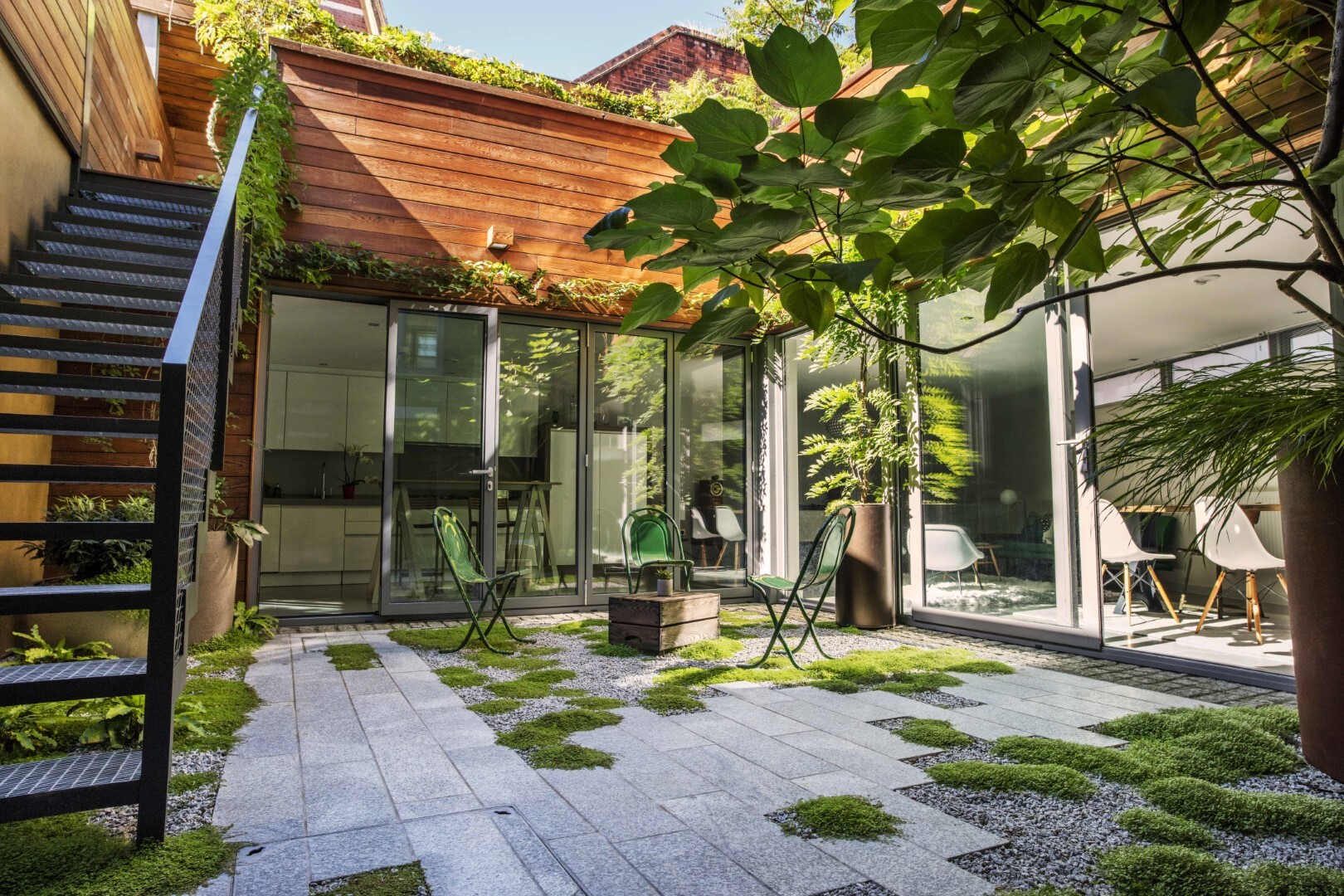 Stairs in garden, outside garden
